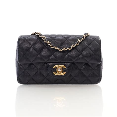 chanel mini black caviar rectangular